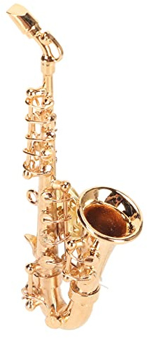 Broche de Instrumento Musical, Forma de Saxofón Realista Broche Musical en Miniatura Moda Dorada Exquisita con Caja de Regalo para Cumpleaños