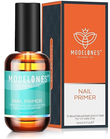 Modelones Primer für Gelnägel 15ML, Professional Acid Free Nail Primer Gel Nail Prep Bond für UV LED Gel Nagellack Acrylpulver Polygel Acryl Nägel