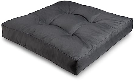 King Matratzen Sitzkissen Kissen Polster Auflage - Premium Wasserdicht Rückenkissen Loungekissen Bodenkissen Rattan Viele Größen (Sitzkissen: 50 x 50 cm GRAU)
