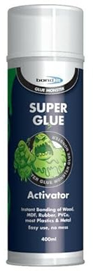 Bond It 200/400ml Glue Monster Super Glue Activator Aerosol Fast Setting DIY Cyanoacrylate Cure of Adhesive Fillets Spray (400ml)