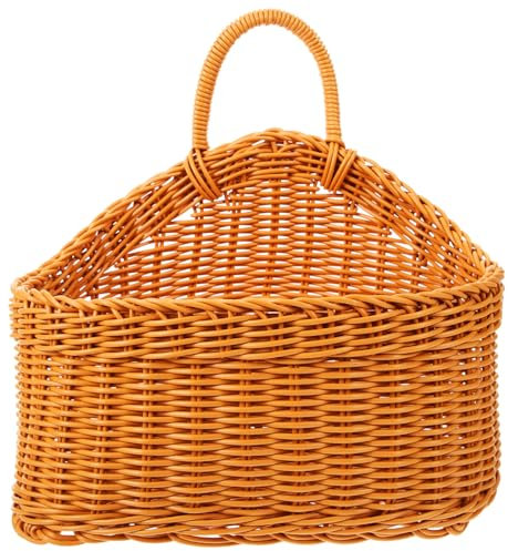 LIFKOME Hängender Wandkorb Aus Geflochtenem Material Kleiner Korb Zum Aufhängen Wand Für Obst Gemüse Und Blumenarrangements Spart Platz Küche Und Dient Als Dekoration