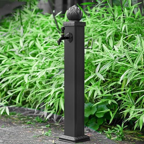 Quadratische Vertikale Gartenwassersäule Aus Edelstahl，frostschutzhahn Hofhydrant Wasserspielbrunnen，Patio Deck Freistehender Schlauchständer Mit Wasserhahn，zum Waschen Und Gießen Von Autos