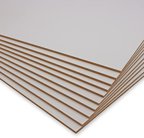 PEGBOARD MDF Platten 60x30cm - 10 x MDF-Platten 3 mm einseitig weiß lackiert | präzise Zuschnitte | Perfekt für Lasergravur CNR Router Bilderrahmen