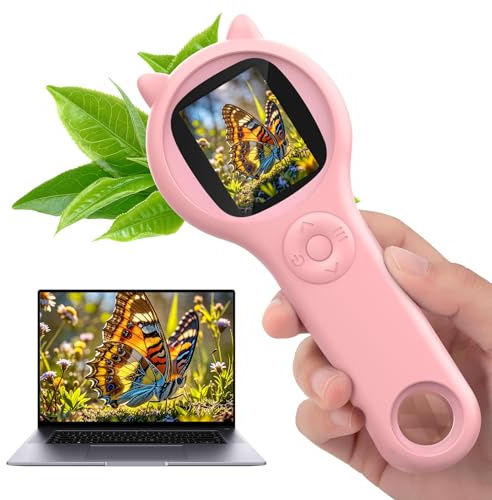 BOSONER Handy Mikroskop für Kinder Handheld Microscope, 2,0 IPS-Bildschirm 500X Digitales Mikroskop, Taschenmikroskop Lernspielzeug für Mikrowelt, Wissenschaftsfans, Geburtstag, Weihnachten