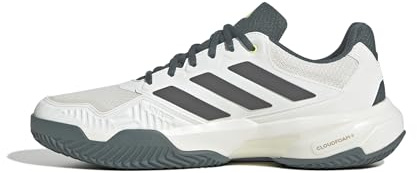 adidas Men's CourtJam Control 3 Clay Tennis Shoes, Off White/core Black/Aurora Ivy, 8 UK