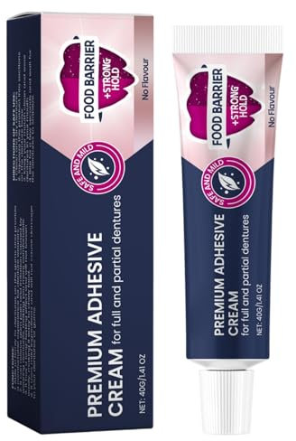 Doiyislem Prothesenhaftmittel,Prothesenhaftcreme - 40g Prothesencreme für Zahnersatz - Haftcreme, befestigt und festigt lockere Ober- und Unterprothesen und Teilprothesen