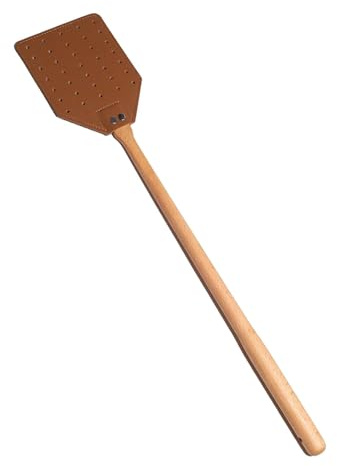 Fliegenklatsche aus robustem Holz, durchbrochene Wespenklatsche, tragbar, Fliegenklatsche aus Leder | Handklatsche mit komfortablem Griff für den Garten des Hauses