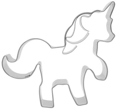 BEBEMOKO 3pcs Stainless Steel Unicorn and Cloud Biscuit Cutters Cartoon Baking Tools Fondant Dough Pastry Molds for Cookie Baking DIY