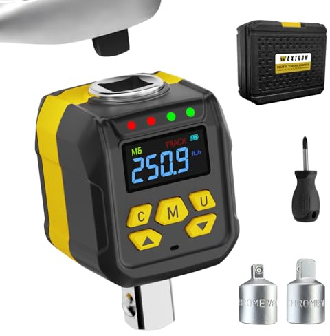 WAXTRON Digitaler Drehmomentadapter Set mit Stecknuss Adapter, 10-340 Nm