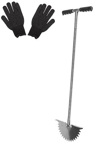 YARNOW Tondeuse à Gazon Demi-Lune Taille-haie sans Fil Outil d'entretien d'allée Sol Trancheuse de pelouse Manuelle Coupe-Bordure de pelouse déligneuse en Dents de scie coupeurs de Bord