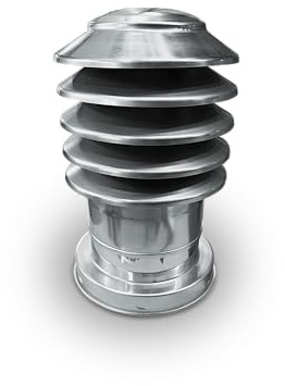 OSKAR Edelstahl-Lamellenaufsatz Schornstein-Abdeckung – Anti-Fallwind Kaminaufsatz (130–200 mm) mit Regen- & Windschutz - 150mm