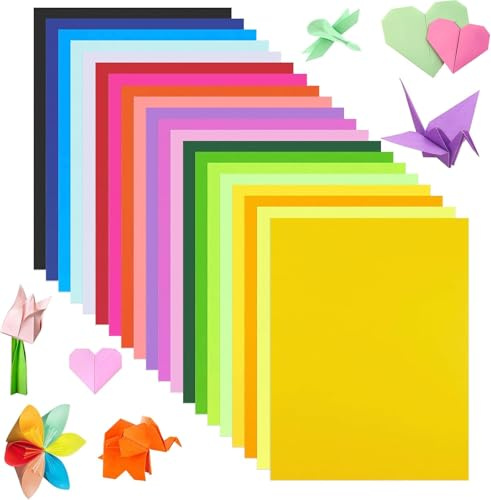 NICKLIN 220 Hojas de Papel Origami,30x21cm Papel Origami Doble Colores,Cartulinas para Manualidades Bricolaje Plegable Cuadrado para Proyectos Manualidades Escolares