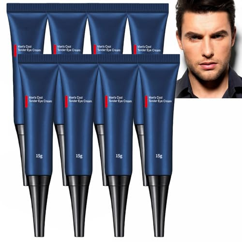 East Moon Men's Awaken peptidlyft ögongel, kylande och delikat anti-aging-kräm, minskar påsar, rynkor och svullnad, behandling av mörka cirklar, reparerar känslig hud (8 st)