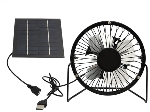 Solarlüfter für Outdoor, 5W Solarantriebslüfter USB Abluftventilator Outdoor -Beatmungsgerät 360 Grad Einstellbare Solarpanel Gewächshaus -Lüfter für Greenhouse Chicken Coop