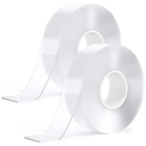 Ruban Adhésif Nano Double Face 5M Transparent Multifonctionnel Antidérapant Traceless Gel Réutilisable Lavable