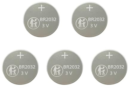 5 Pilas De Botón De Litio Recargables De 3 V Compatibles con Panasonic BR2032. For Relojes, Mandos A Distancia, Juguetes Electrónicos Y Calculadoras. Reemplaza DL2032, ECR2032 Y ML2032.