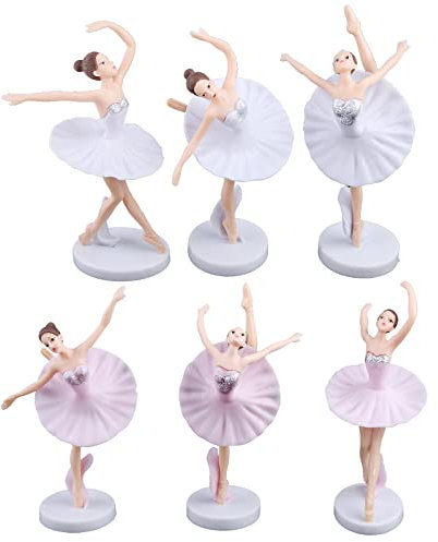 Set Of 6 Ballet Girl Cake Toppers With Base Miniature Figurine Toy Figurine Playset Cake Decoration Cake Decor Cake Toppers Wedding