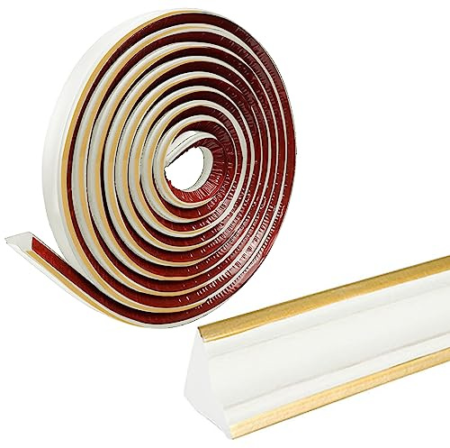 Générique Plinthe Autocollante en PVC, Chants De Carrelage 38x26 Mm, Lignes Décoratives Imperméables Et Résistantes à Lhuile, Embellissement des Joints De Salle De Bain Et De Cuisine