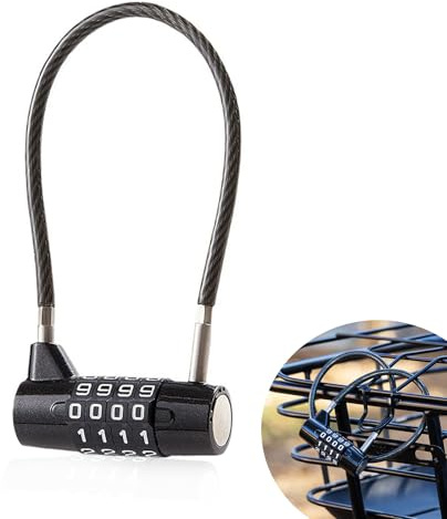 4 Digit Combination Padlock, Long Shackle Padlock, Outdoor Waterproof Padlocks with Code, Small Handheld Combination Padlocks for Sheds for Sheds Suitcase Gyms