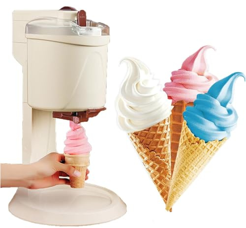 BOOZXCV Soft Serve Ice Cream Machine, Ice Cream Makers for Home, freezing Yogurt Sorbet Maker Automatic Machine, Ice Cream Makers Machine for Home Portable Blender