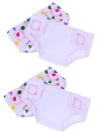 HANABASS 4 Pañales Reutilizables para Muñecas de Tela Accesorios Decorativos para Muñecas Ropa Interior Colores y Multicolor Juguetes Juego y Desarrollo Infantil