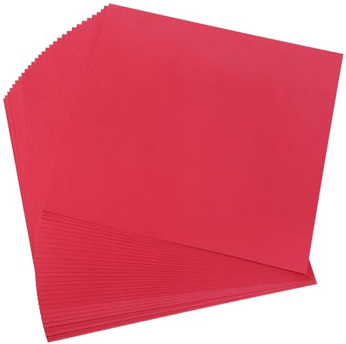 30 ark rött julpapper - 30 x 30 cm tungt 230 g/85 lb omslagskvalitetspapper, perfekt för julhantverk, klippbokning, festliga dekorationer UAP05RE030