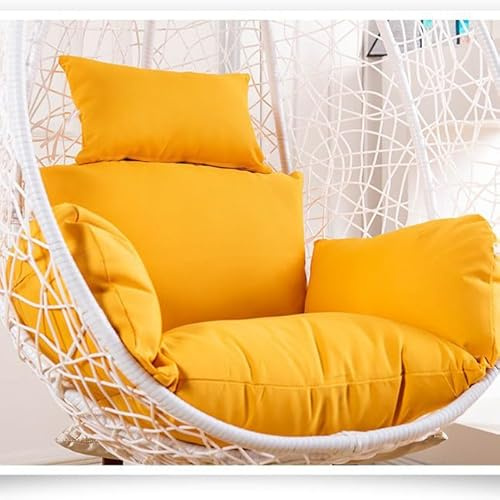 Cómodo cojín amarillo para silla colgante, almohadilla de repuesto suave y lavable para columpio, silla de huevo, mecedora, patio, sillón reclinable para interiores y exteriores, y acogedor