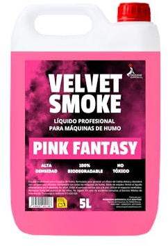 Velvet Smoke - Líquido para Máquina de Humo Alta Densidad | 5 litros | Líquido Maquina de Humo para Navidad, Nochevieja y Fiestas |100% Natural | Sin residuos | Pink Fantasy