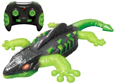 Buhygn Lagarto a Control Remoto,Reptador Escalador - Lagarto con Luz Que Camina por Paredes - para Juegos de Niños, Fiestas en el Hogar, Exteriores, Salón de Estar y Relleno para Calcetines de
