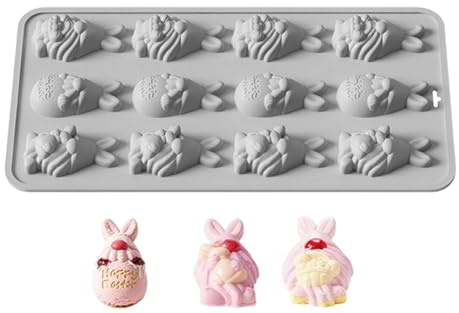 Molde de silicona para hornear, fácil de desmoldar, antiadherente, para de Pascua, decoración de pasteles, dulces, pudín hecho a mano y pasta de jabón
