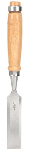ANKROYU Cincel profesional para carpintería de acero al cromo vanadio con cómodo mango de madera, herramienta de carpintero de 24 mm para tallado de madera y proyectos de bricolaje