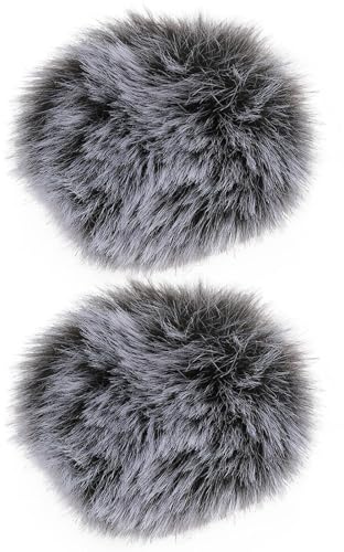 ECSiNG 2 Piezas Paraviento Peludo para Micrófono de Solapa Compatible con Micrófonos de Solapa con Clip de 0,5–1,5 cm (1,0 cm)