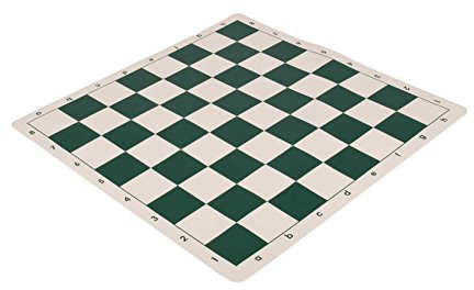The House of Staunton Regulation Silicone Tournament Chess Board - 2.25 Squares Green & Natural by US Chess Federation