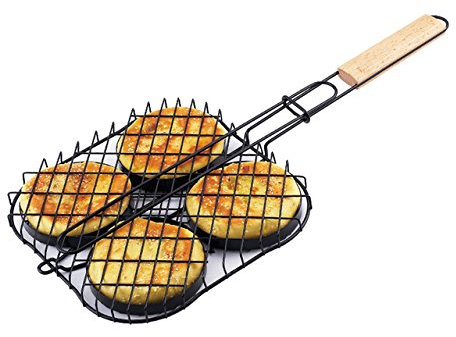 SONSAN Hamburger Grill, Hot Antihaft-Kleiner Hamburger Grillkorb Single Patty Presse Mini Burger Presse Set Kleine Burger Bas
