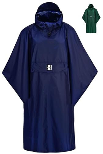 HOCK RAIN STAR Regenponcho Extra Lang mit Kapuze und Brusttasche – 100% Wasserdicht – Leichter Regenschutz unisex - Regencape