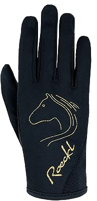 Roeckl Sports Reithandschuh Tryon, Kids Sommer Handschuh, Schwarz/Gold 4