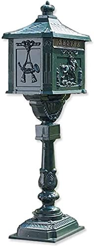 Wall Mounted Post Box Parcel Drop Box Delivery Box Security Lockbox European Mailbox Floor-Standing Retro Creative Magazine Box Outdoor Decoration Cast Aluminum Does LSDRALOBBEB 1020