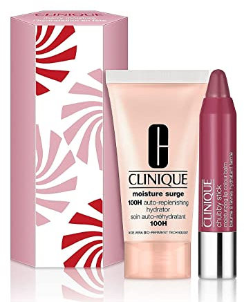 CLINIQUE Set Merry Moisture Surge 100H 30ml + Chubby Stick Moisturizing Lip Color Balm 07 Super Strawberry 1,2g