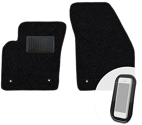 moto-MOLTICO Vorne Fußmatten Auto Velours Autoteppiche Schwarz Automatten Set 2-teilig passend für Volvo C30 S40 II V50 I