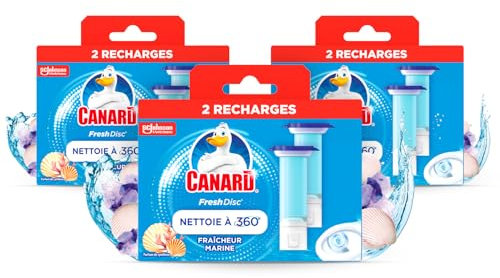 Canard WC Fresh Disc Recharges Marine – Bloc Sans Cage Nettoyant WC – 6 Recharges