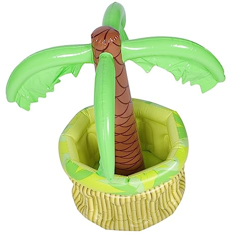 TOYANDONA Seau à Glace Gonflable Cocotier pour Fête D’été Au Bord Piscine, PVC Résistant, Dimensions Moyennes, Conteneur à Glaçons Original Et Décoratif
