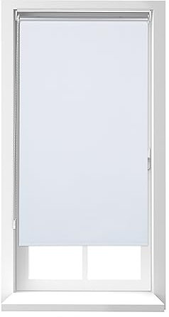 Relaxdays Thermorollo, ohne Bohren, Klemmfix, Kettenzug, 80x220 cm, Stoffbreite 76 cm, blickdichtes Klemmrollo, weiß