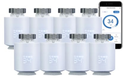 Qiumi Zigbee Thermostat Heizkörperventil, Temperaturheizung, Smart Programmierbares Thermostat, TRV, Alexa, Sprachsteuerung, Anschlusstyp ist M30 x 1,5