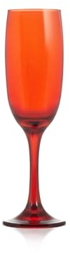 Pasabahce set 6 calici flute imperial in vetro rosso cl 21