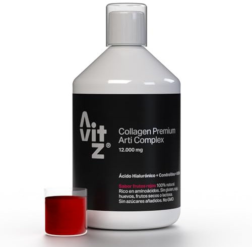 Colageno con Acido Hialuronico Liquido Bebible Hidrolizado Puro Recuperacion Muscular Tendones Dolor Articular Sabor Delicioso contiene Vitamina C y D Curcuma MSM Glucosamina Condroitina Tipo 1 2 y 3