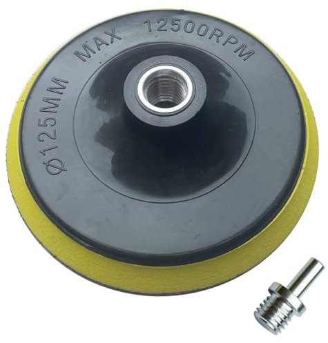 Waies 5 Inch Backer Pad with Thread Drill Adapter Arbor 5/8 11, Sanding Disc Car Polishing Pad Backing Plate for Angle Grinder Buffer Polisher Attachment