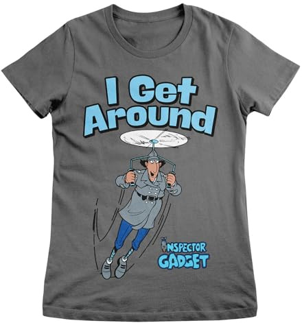 Inspector Gadget Licenciado Oficialmente I Get Around Camiseta de Mujeres (Gris Oscuro), XX-Large
