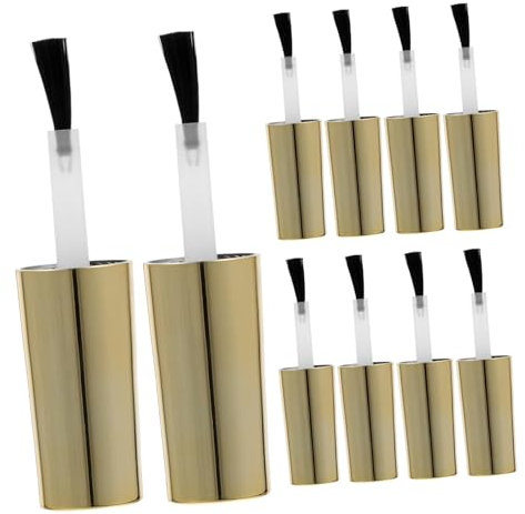 10pcs Nail Polish Replacement Brush Caps for Bottles Golden