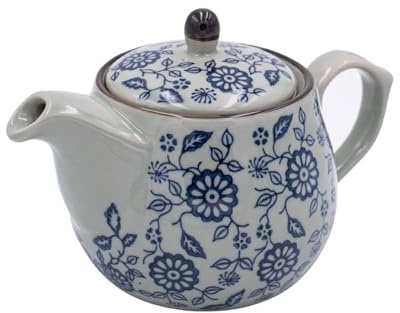 Théière Traditionnelle Théière en porcelaine bleue et blanche, théière en céramique avec couvercle, service à thé Simple Théière Japonaise