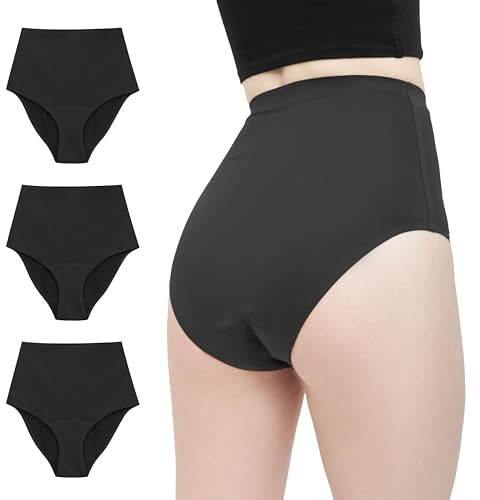 MyMonthlys® Periodenunterwäsche Mädchen & Damen [leichte & mittlere Blutung, 4-Schicht Schutz] Schwarz XL | Periodenslip | Perioden Unterwäsche | Menstruationsunterwäsche | Periodenslips